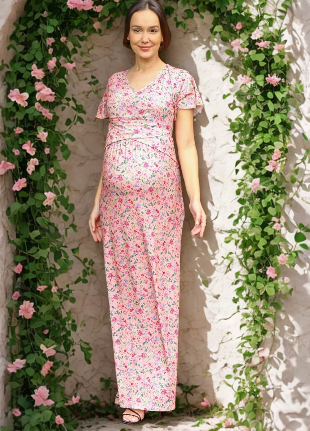 Floressa - Tearose Nursing Maxi Gown - ON SALE