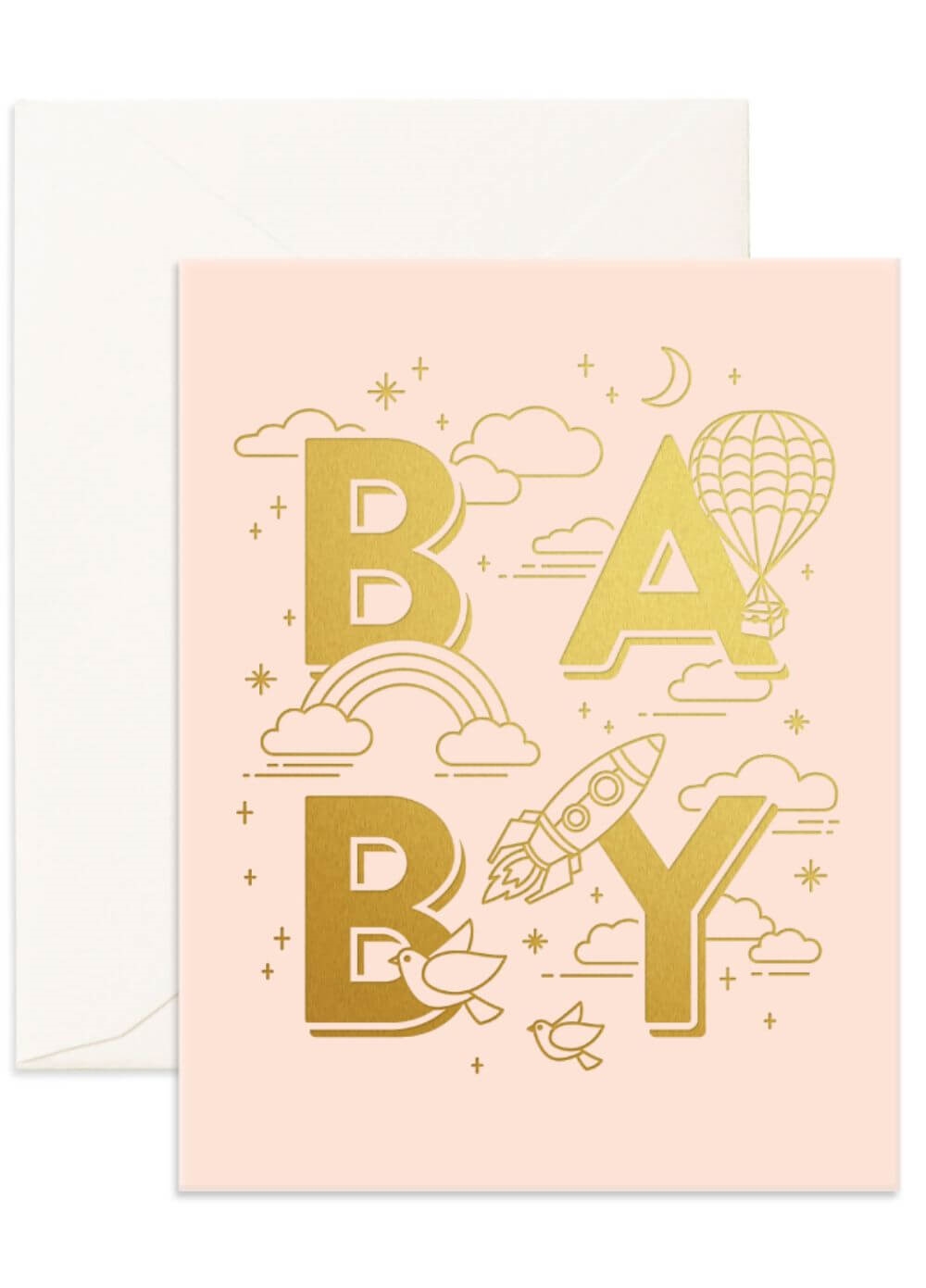 Fox & Fallow - Baby Universe Greeting Card in Pink