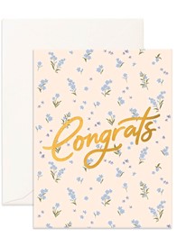 Fox & Fallow - Congrats Greeting Card in Forget-Me-Not