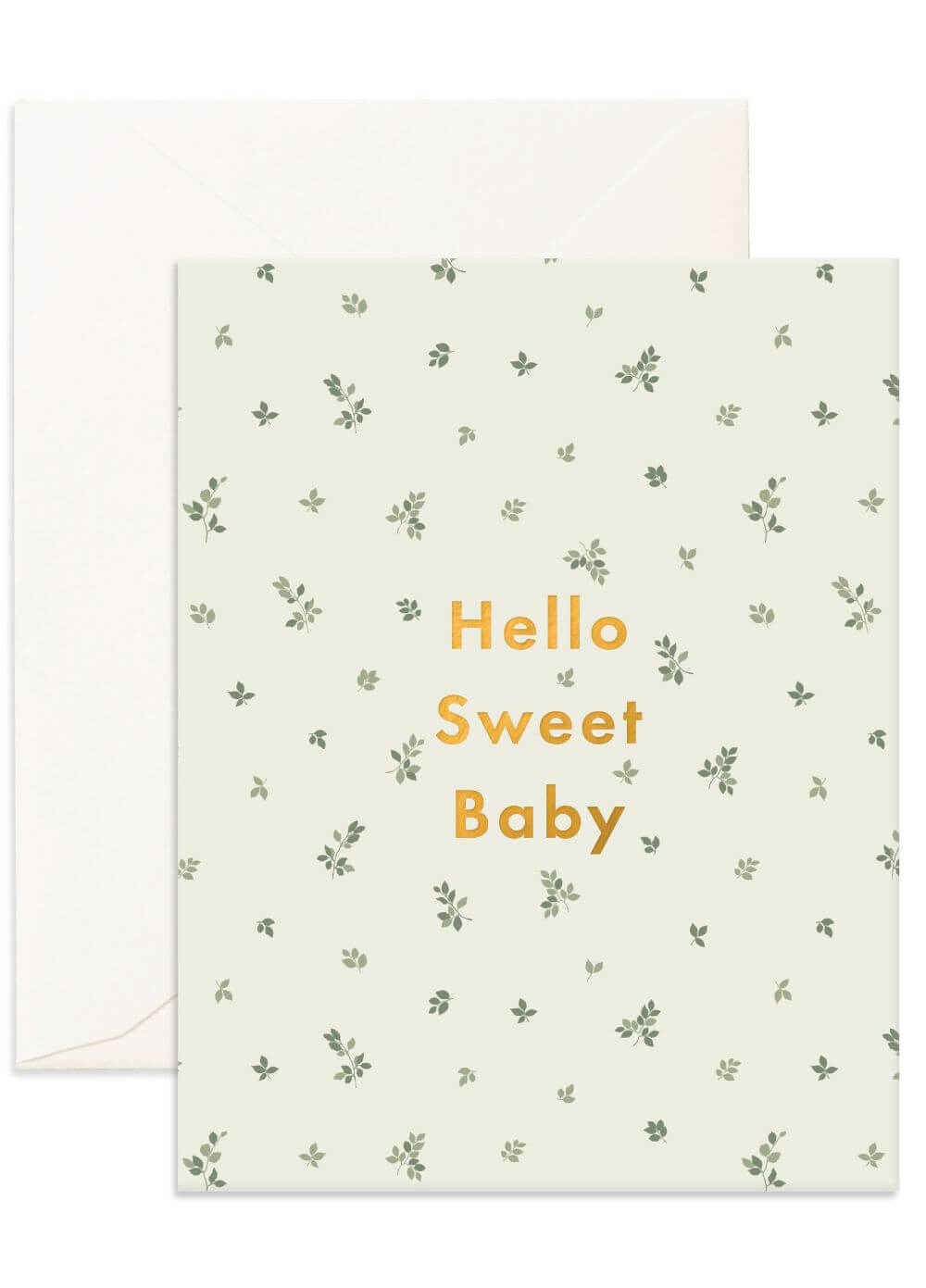 Fox & Fallow - Hello Sweet Baby Greeting Card in Broderie