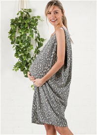 Imanimo - Caroline Drape Dress in Blue Print