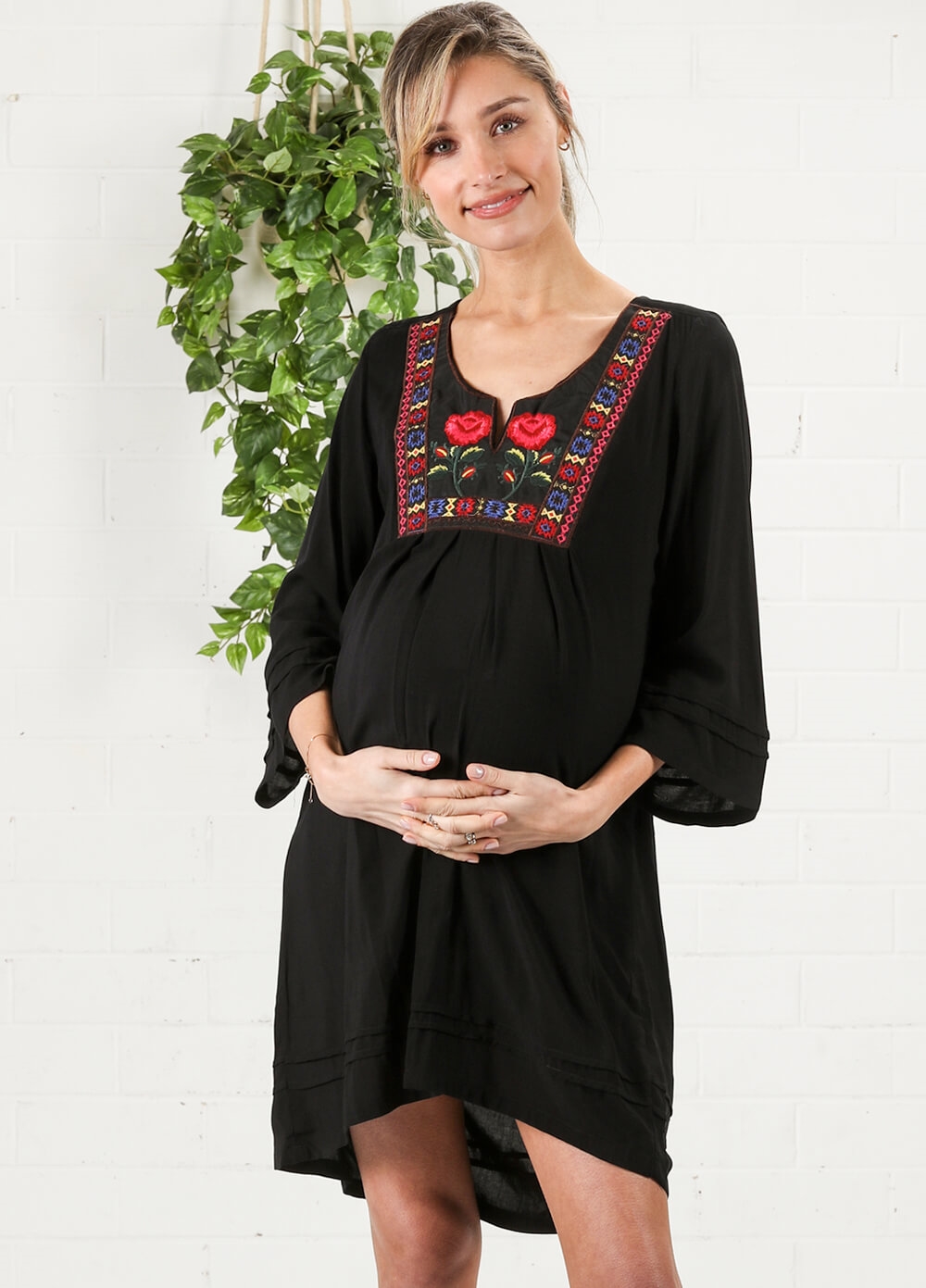 Shiloh Maternity Dress in Black by Imanimo
