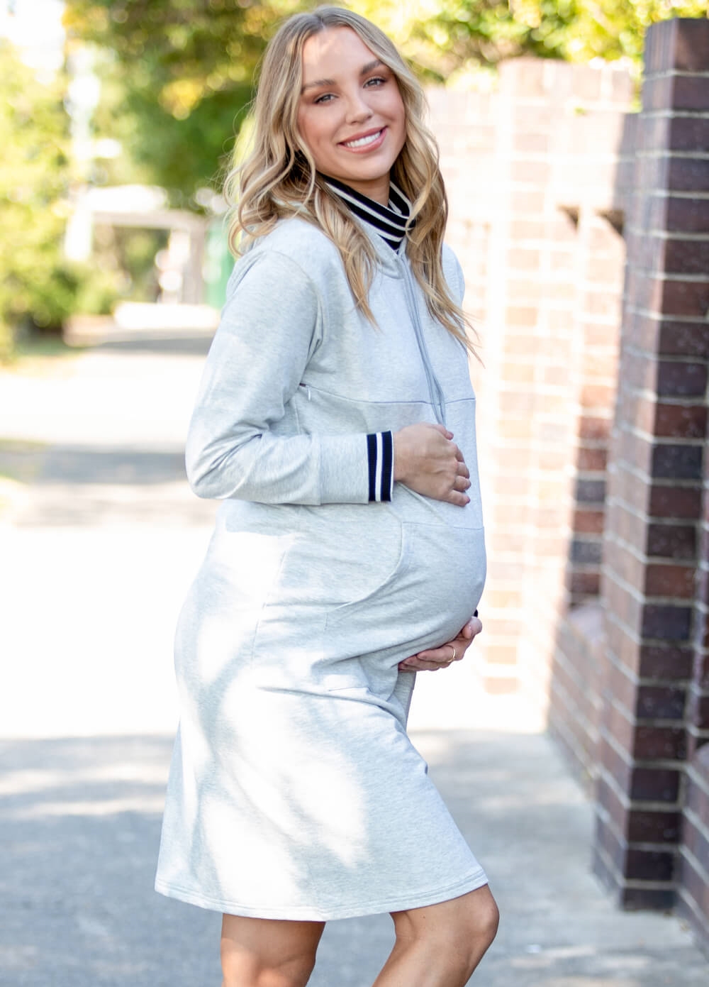Lait & Co - Edith Nursing Hooded Sweater Dress - Grey | Queen Bee Lait & Co - Edith Nursing Hooded Sweater Dress - Grey | Queen Bee