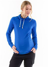 Lait & Co - Ayette Cowl Neck Nursing Pullover in Blue - ON SALE