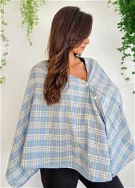Lait & Co - Cadene Nursing Cover in Blue Plaid