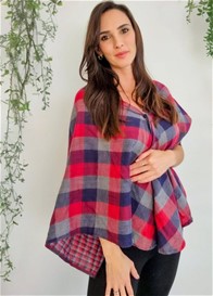 Lait & Co - Cadene Nursing Cover in Red Plaid