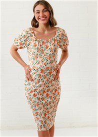 Lait & Co - Chanel Nursing Dress in Orange Floral