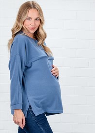 Lait & Co - Estelle Ribbed Nursing Jumper in Blue