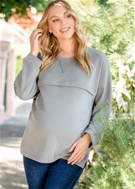 Lait & Co - Estelle Ribbed Nursing Jumper in Moss