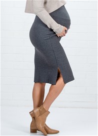 Lait & Co - Fleurine Ribbed Midi Skirt in Charcoal