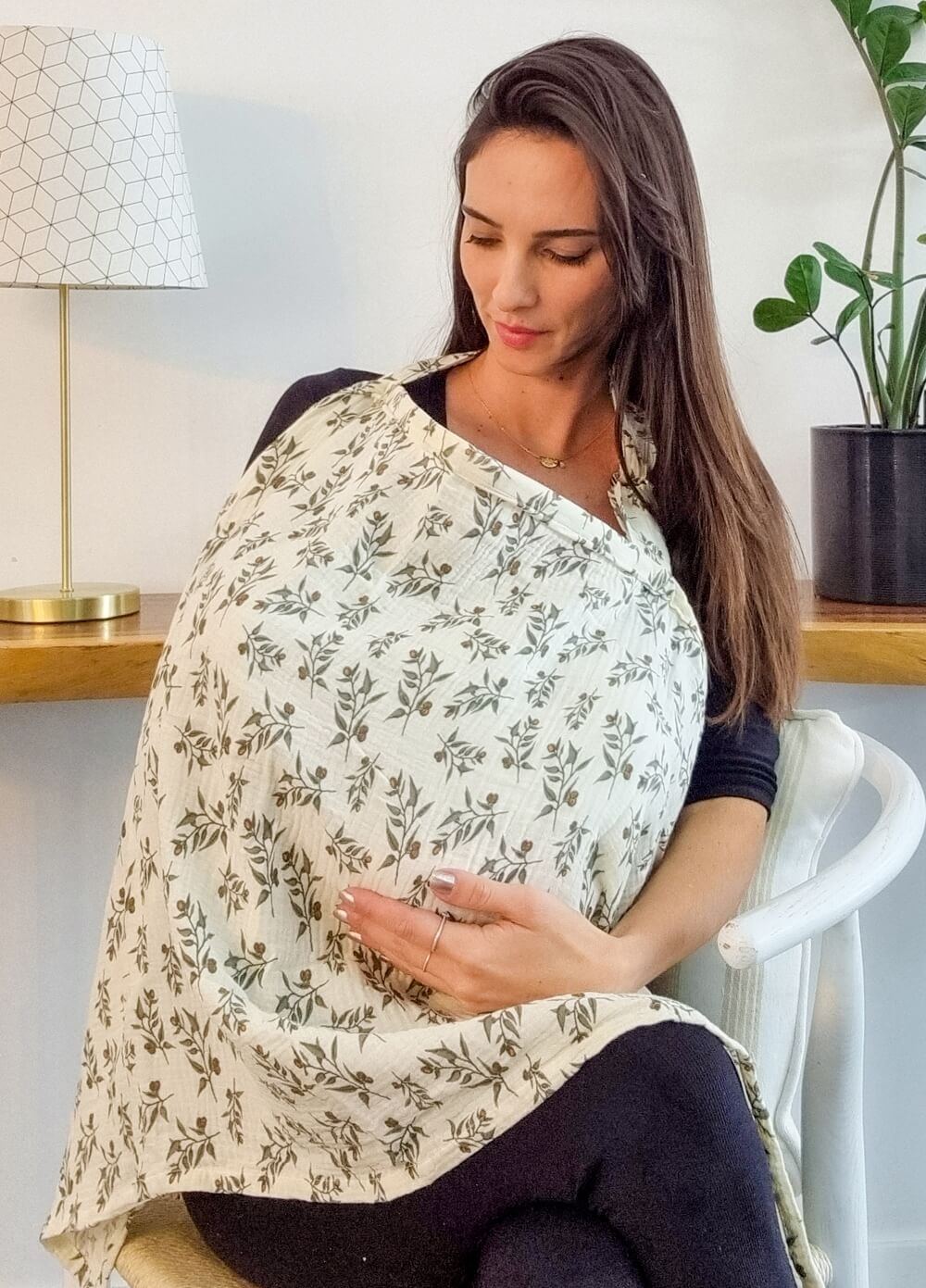 Lait & Co - Florian Nursing Apron Cover in Foliage