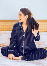 Lait & Co - Ines Dream Away Pyjama Set in Navy Stripe