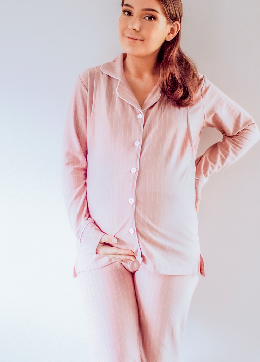 Lait & Co - Ines Dream Away Pyjama Set in Pink Stripe