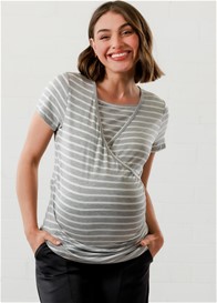 Lait & Co - Laetitia Nursing Top in Grey Stripe