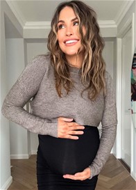 Lait & Co - Loren Ribbed Knit Crop Top in Taupe