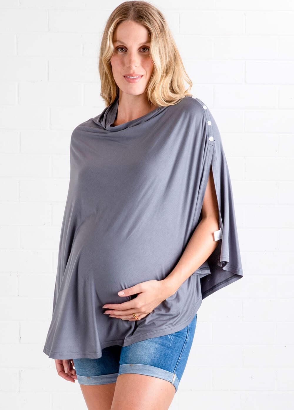 Lait & Co - Memoire Nursing Cover Shawl in Charcoal