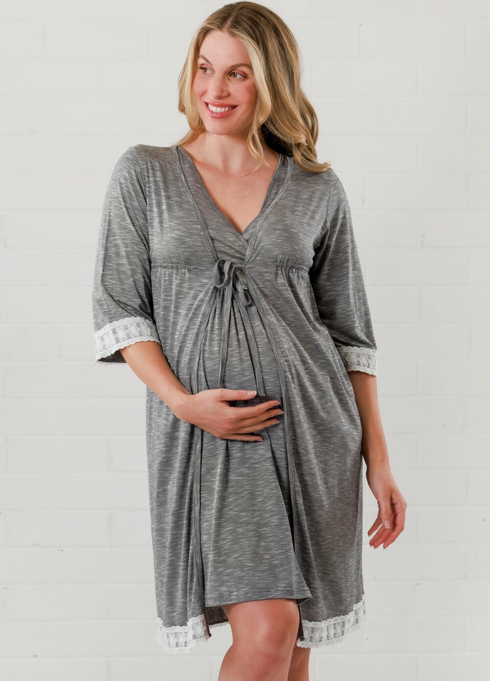Lait & Co - Moselle Pregnancy Robe in Grey