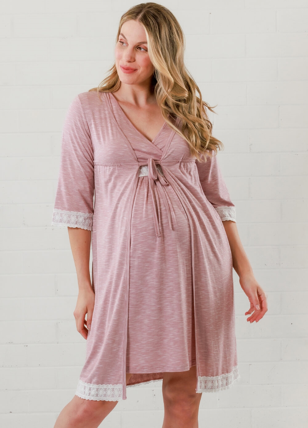 Lait & Co - Moselle Pregnancy Robe in Pink