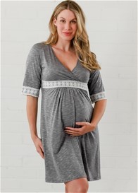 Lait & Co - Moselle Sleeved Nightdress in Grey