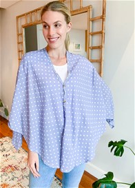Lait & Co - Nursing Couverture in Blue Polkadot