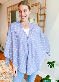 Lait & Co - Nursing Couverture in Blue Polkadot