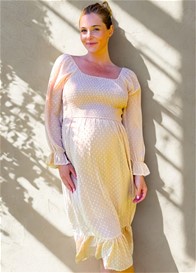Lait & Co - Rosalie Smocked Midi Dress in Sepia