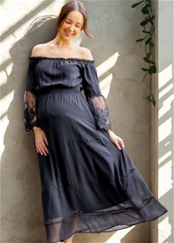 Lait & Co - Ruby-Grace Lace Sleeve Gown in Black
