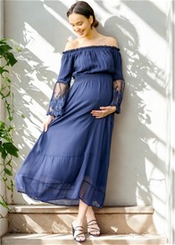 Lait & Co - Ruby-Grace Lace Sleeve Gown in Navy