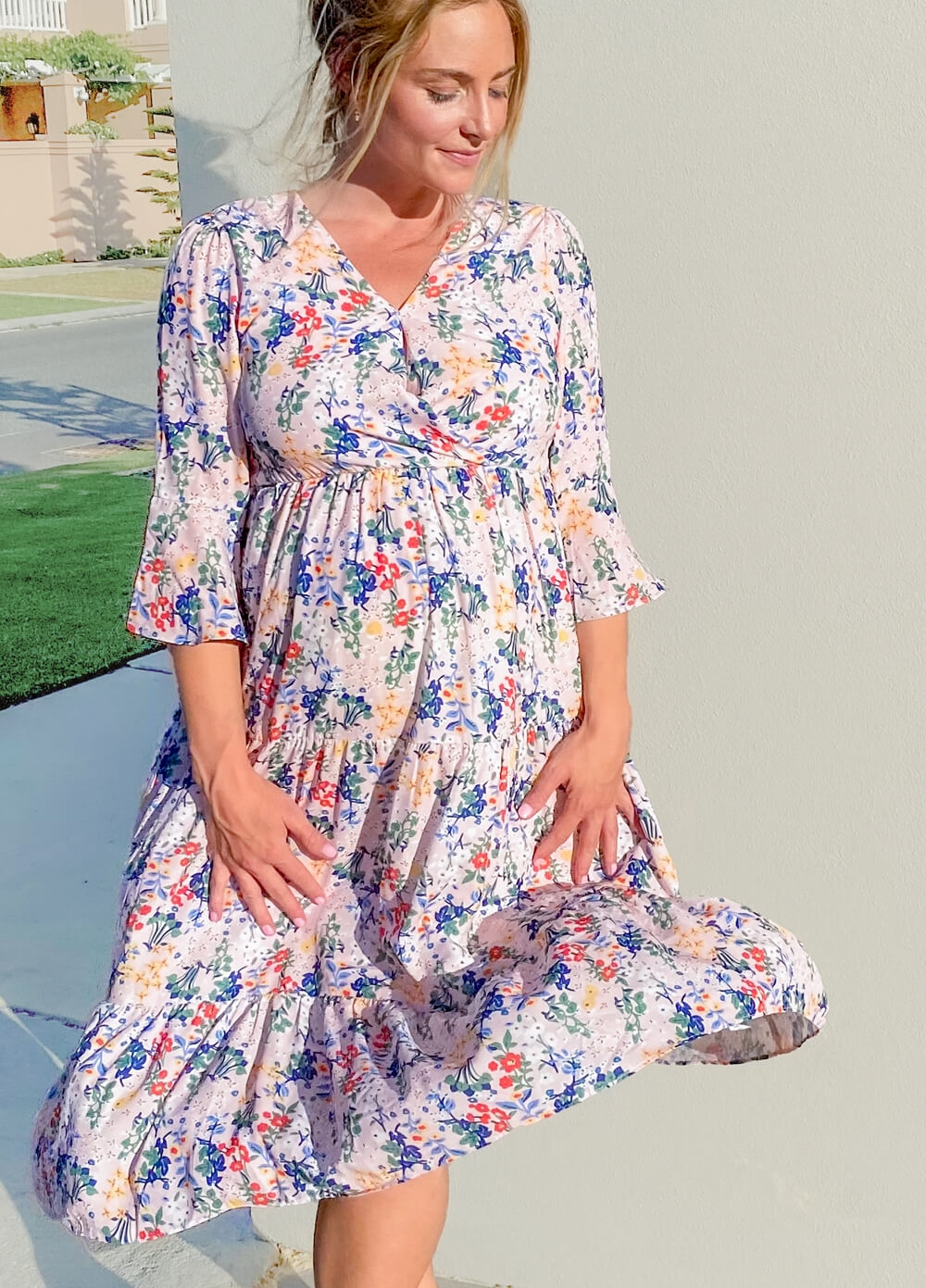 Lait & Co - Sienna Nursing Dress in Pink Floral