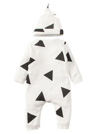 Lait & Co - Triangle Print Onesie in White