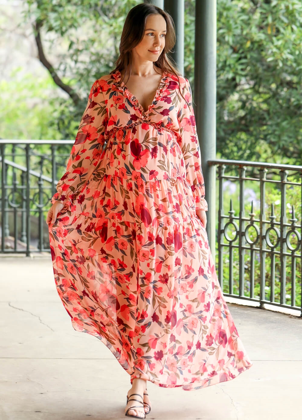 Lait & Co - Wanderlust Floral Tiered Maxi Gown