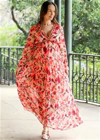 Lait & Co - Wanderlust Tiered Maxi Gown in Pink Floral