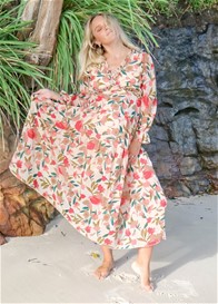 Lait & Co - Wanderlust Tiered Maxi Gown in Apricot Floral