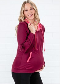 Lait & Co - Zurie Brushed Nursing Hoodie in Red