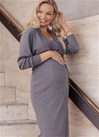 Legoe - Rib Wrap Dress in Dark Grey