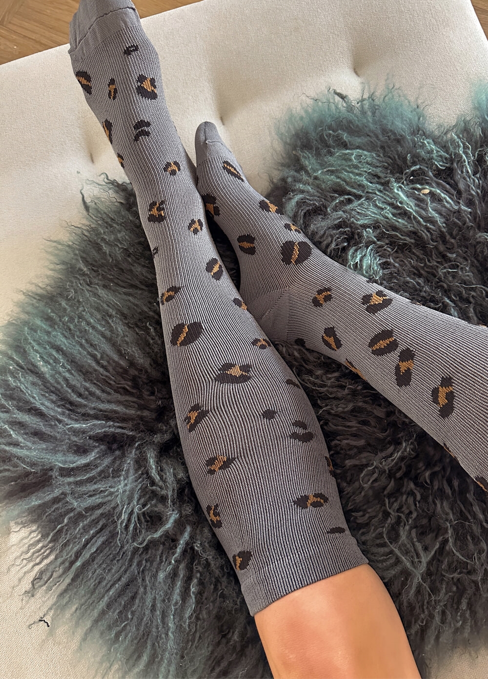 Mama Sox - Excite Compression Socks in Grey Leopard