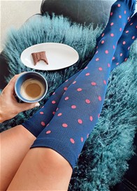 Mama Sox - Excite Compression Socks in Navy Polkadot