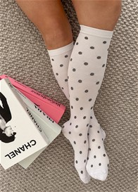 Mama Sox - Excite Compression Socks in White Polkadot