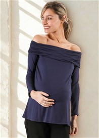 Maternal America - Off Shoulder Top in Navy - ON SALE