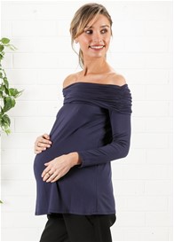 Maternal America - Off Shoulder Top in Navy - ON SALE