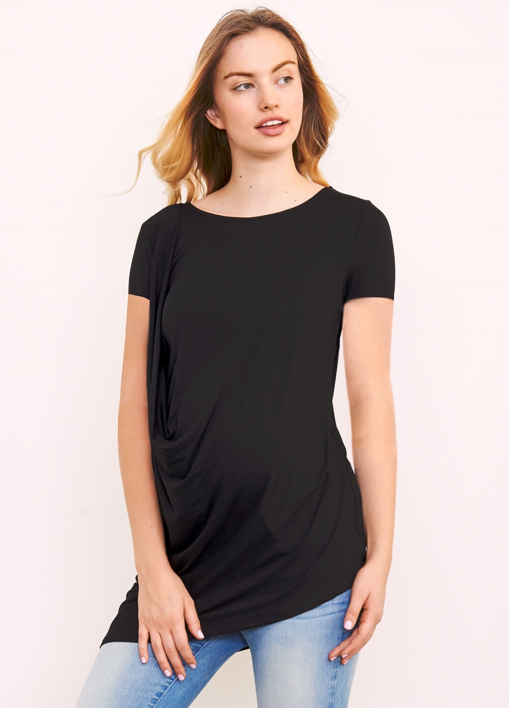 Maternal America - Shoulder Pleat Tee - ON SALE