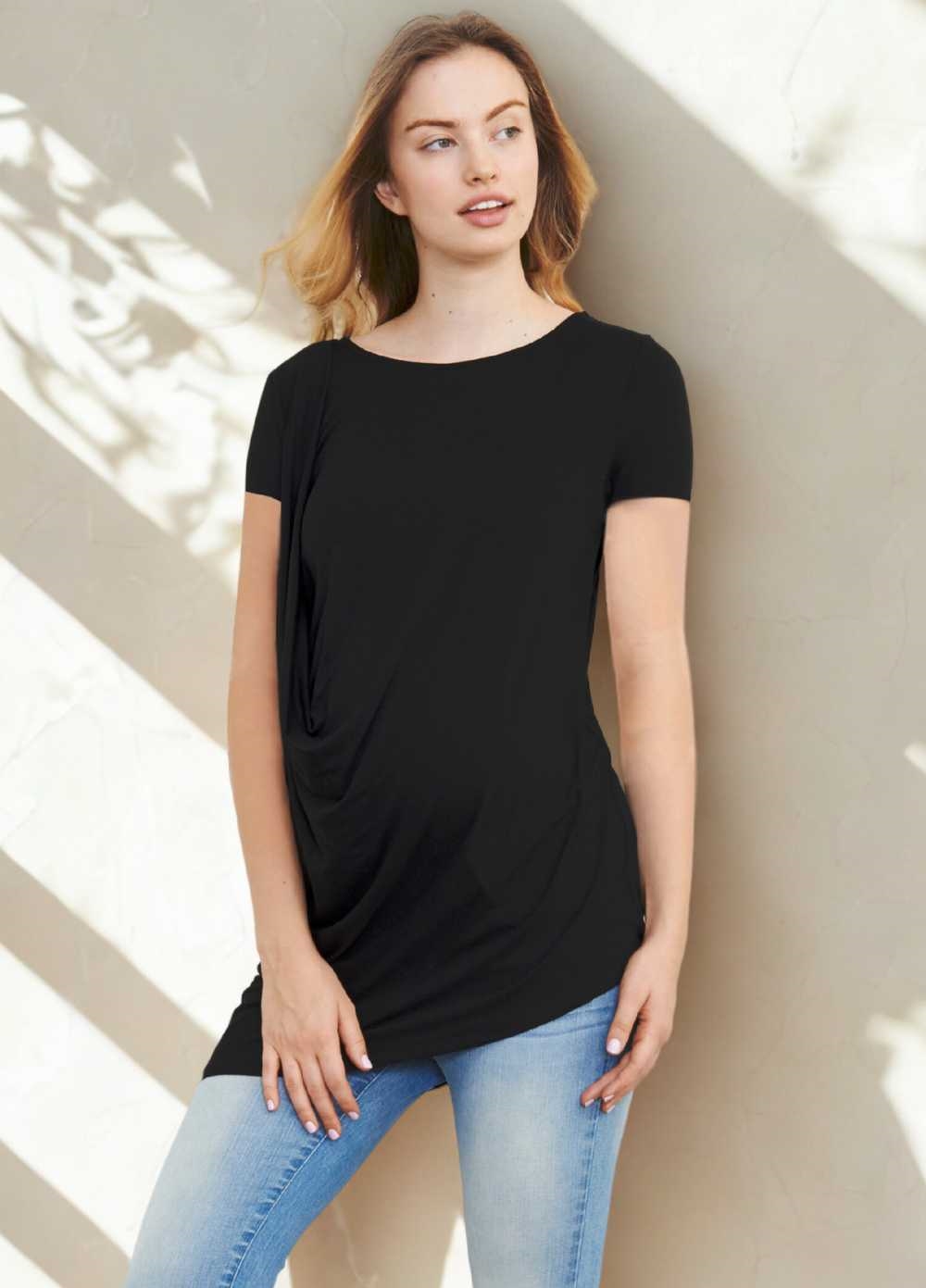 Maternal America - Shoulder Pleat Tee - ON SALE
