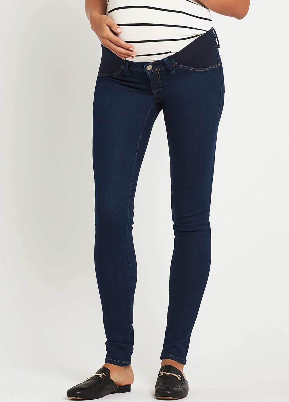 Reina Shaded Rinse Gold Lux Move Skinny Maternity Jeans by Mavi