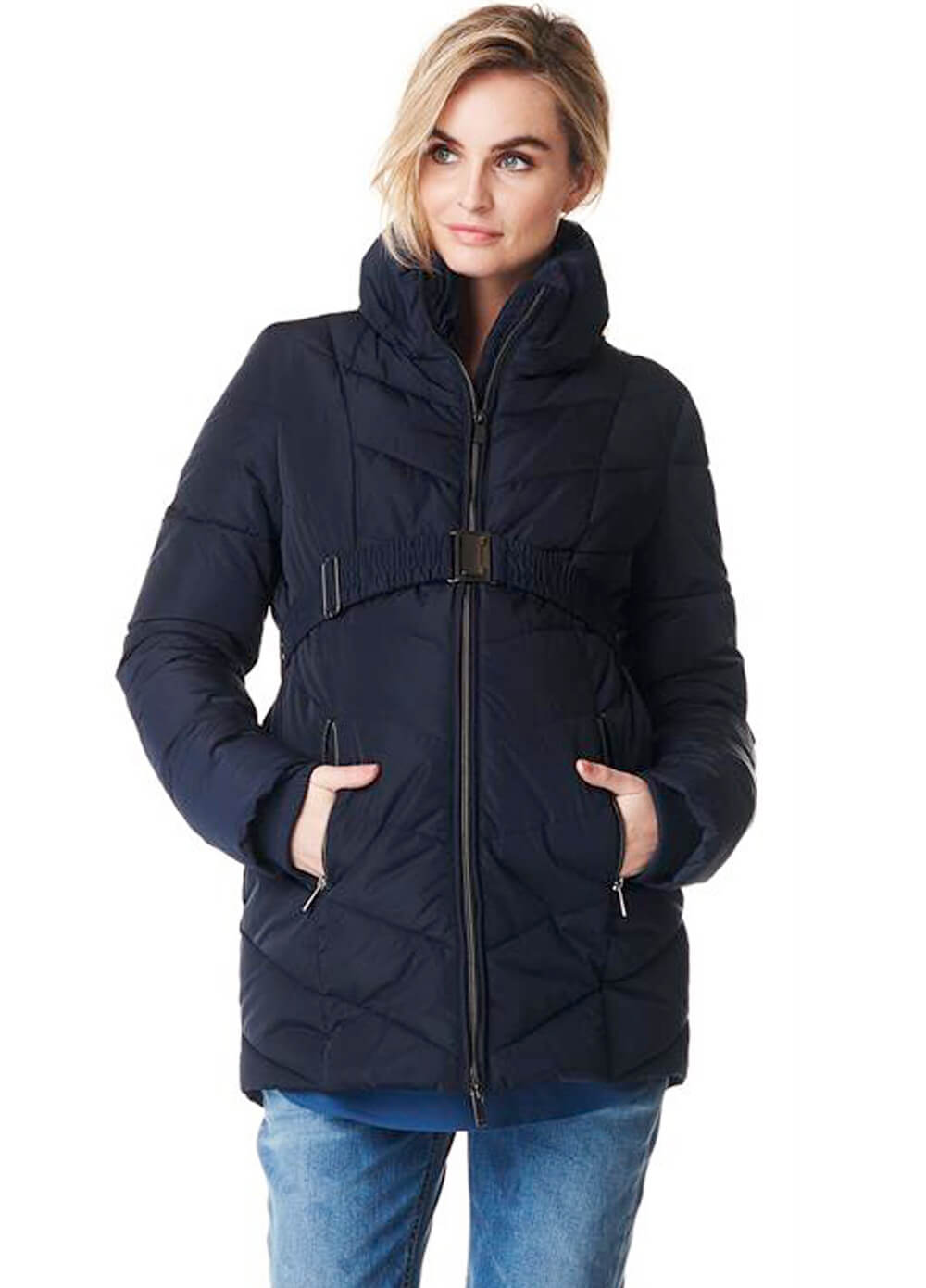 Lois Winter Maternity Coat in Navy Blue by Noppies