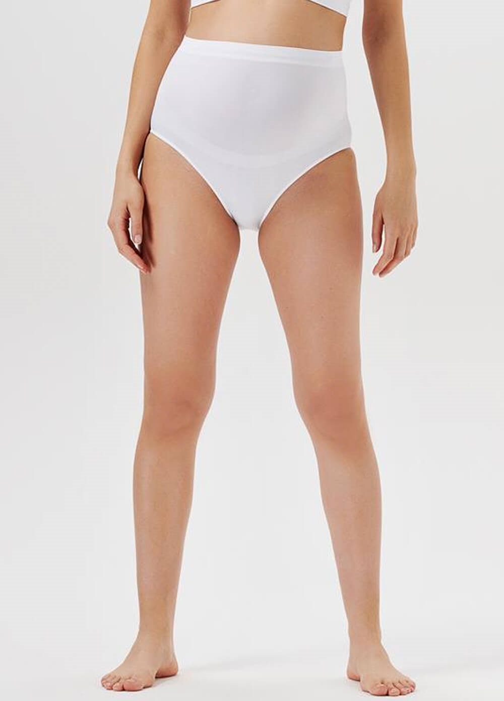 Seamless Over Belly Maternity Briefs in White by Noppies
