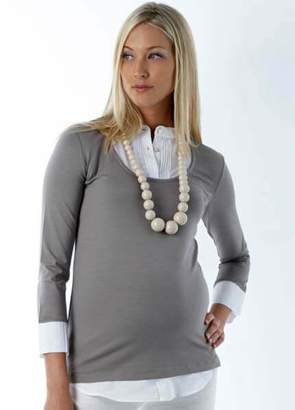 Queen Bee Samantha Mock Layered Maternity Shirt by Seraphine 