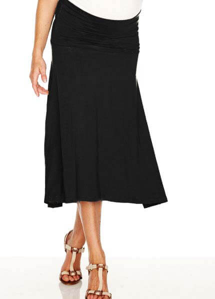 Queen Bee Obsession Jersey Maternity Skirt in Black by Trimester Clothing
