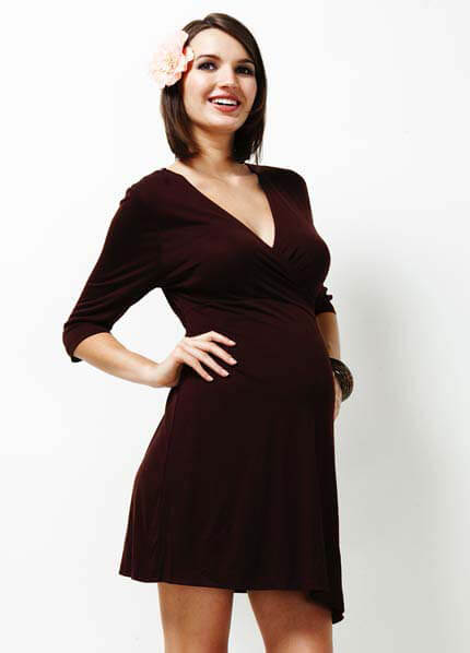 Queen Bee Enchanted Jersey Wrap Maternity Dress by Trimester Clothing