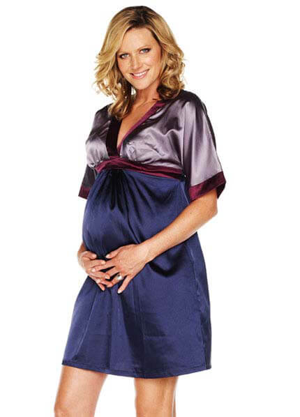 Queen Bee Cynthia Maternity Dress in Charcoal, Plum and Navy by Everly Grey