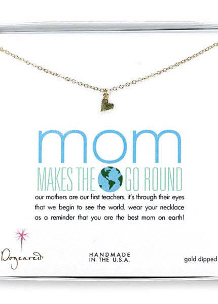 Queen Bee Mom Makes The World Go Round Sideways Heart Necklace by Dogeared
